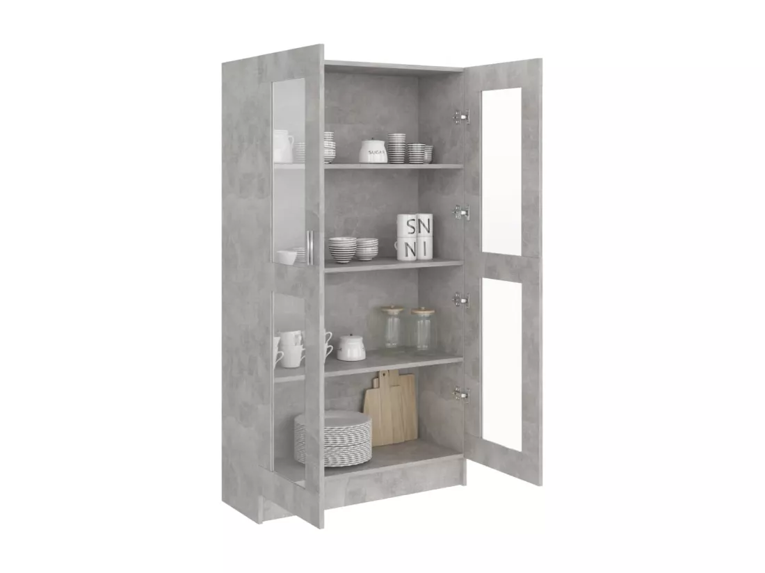 Armoire à vitrine Gris béton 82,5x30,5x150 cm Aggloméré