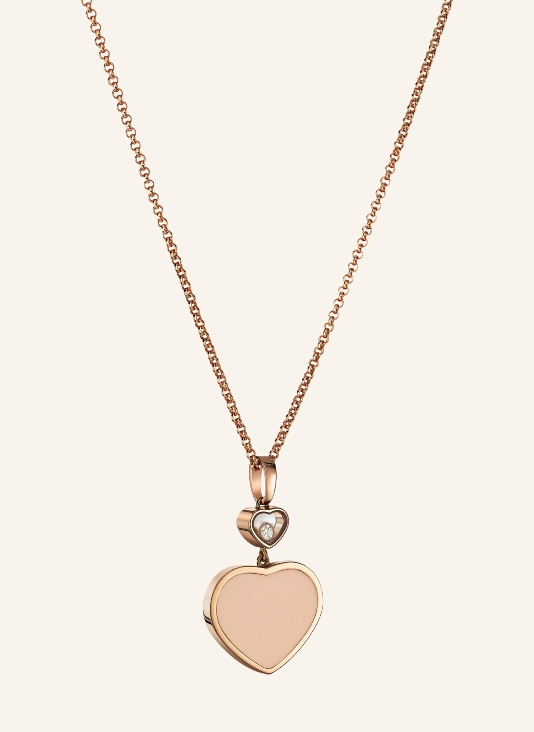 Chopard Anhänger HAPPY HEARTS Anhänger aus 18 Karat Roségold, Diamanten und rosa Stein