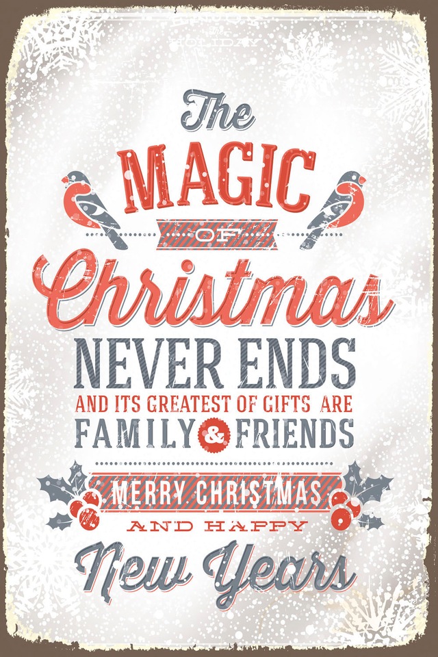 queence Metallbild »The Magic of Christmas« Schriftzug | Schriftzüge | Sprüche | Sprüche & Texte | Weihnachten 1 Stk. tlg. Stahlschilder