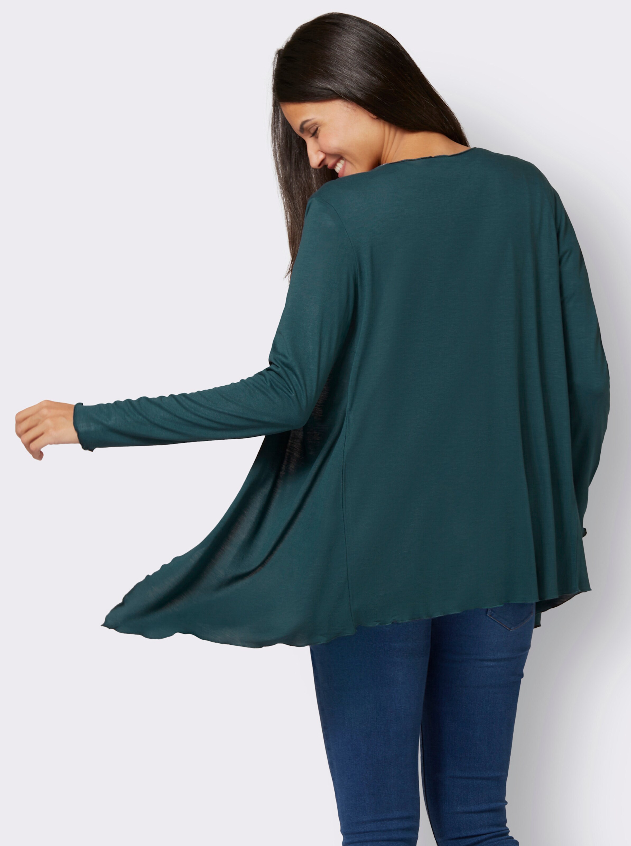 Shirtjacke mit Rüschenabschluss