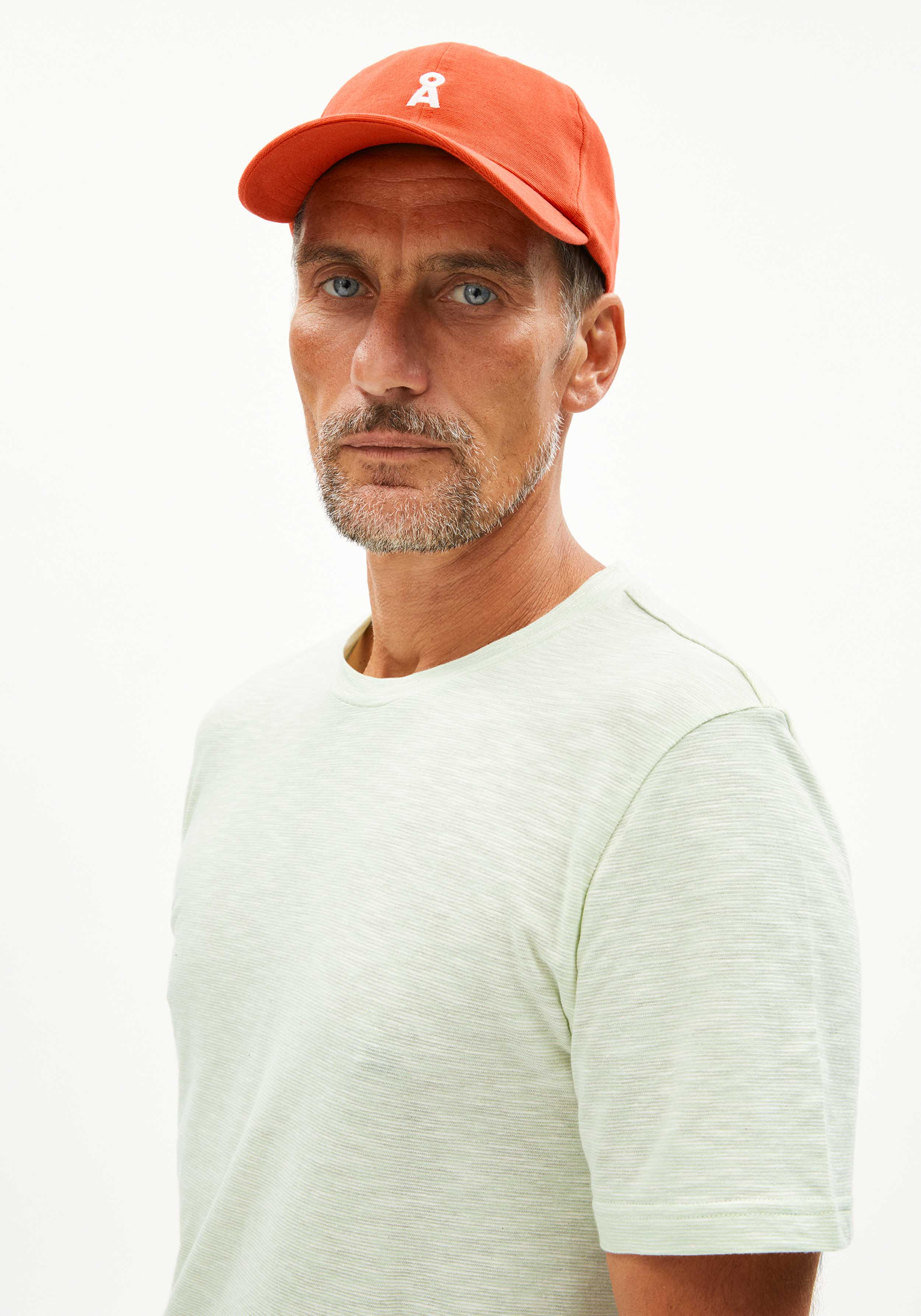 Armedangels T-Shirt Jaames Structure Green Ash-Oatmilk