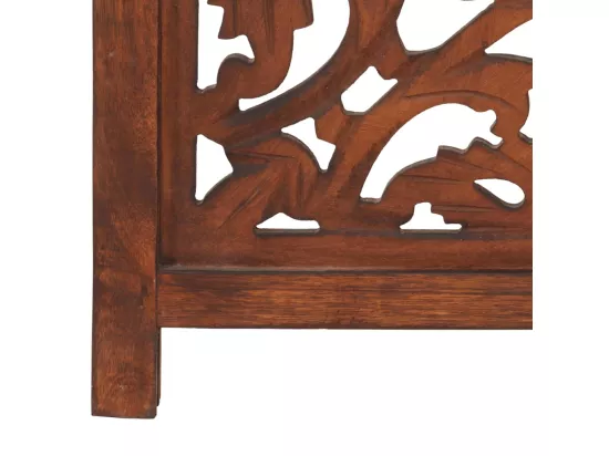 Cloison de séparation 3 panneaux Marron 120x165cm Bois manguier