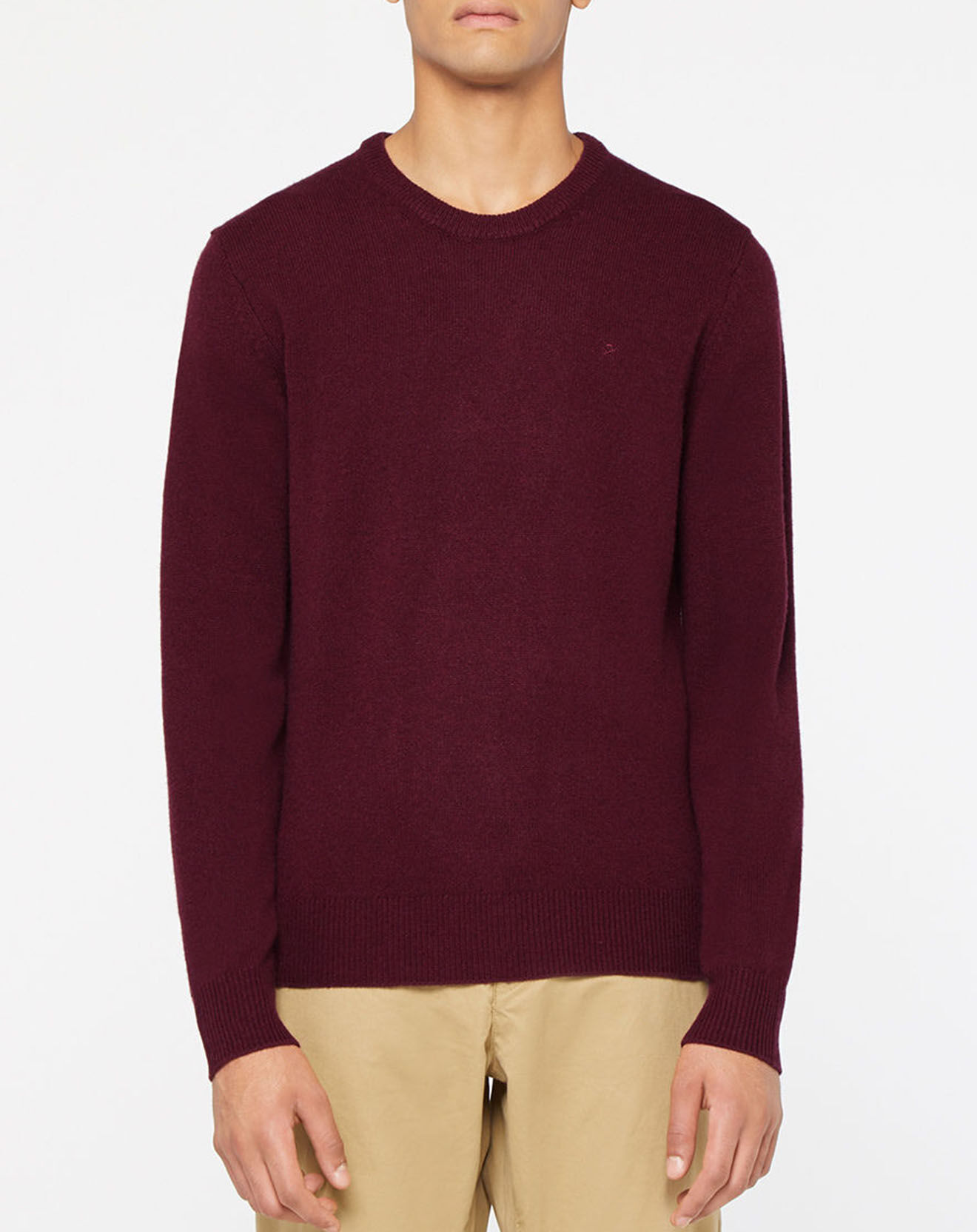 Hackett London Pull 100% Laine d'agneau bordeaux