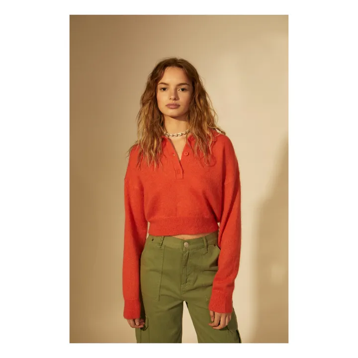 Tressé Sweat Polo Moelli Super Kid Mohair | Orange