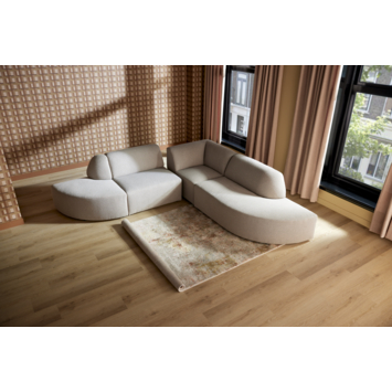 Modulaire bank Lieve eindstuk hoek links klein model taupe stof