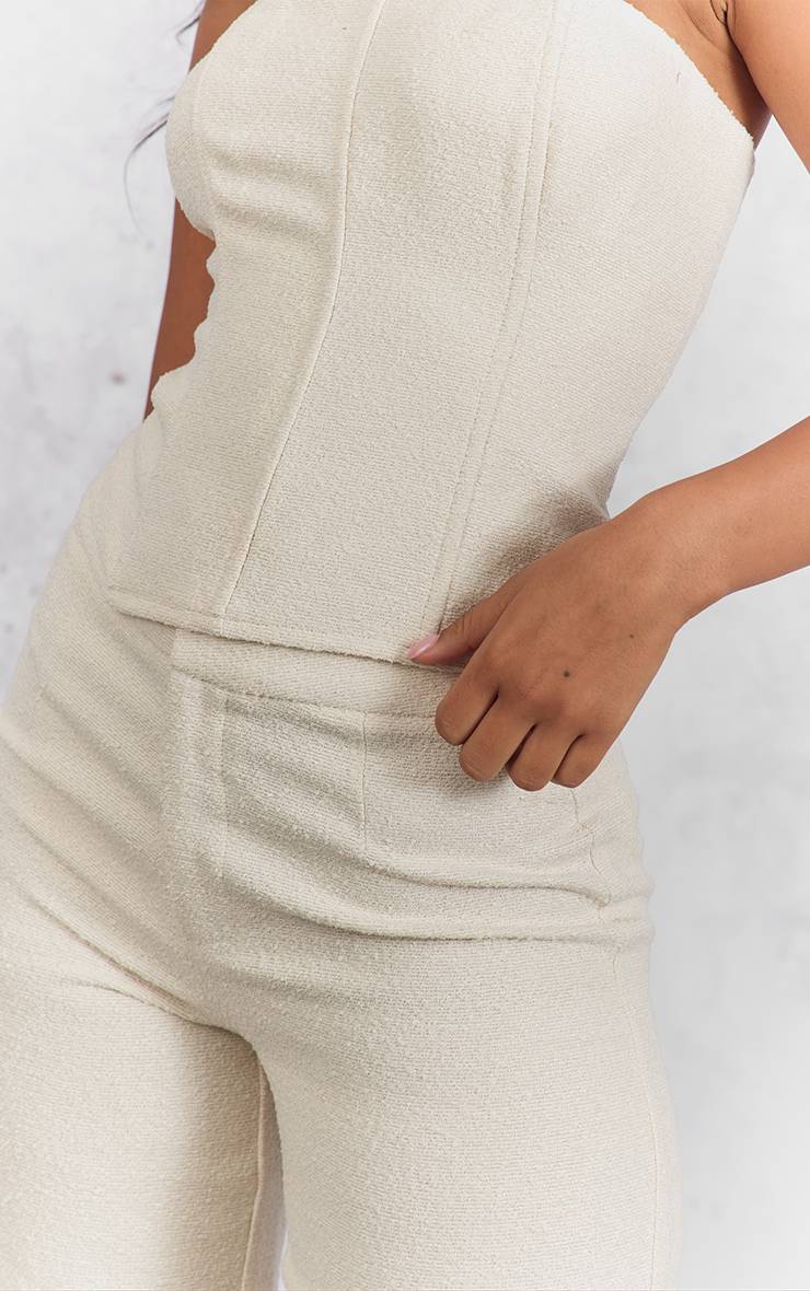 Blanc Corset À Baleines En Bouclé