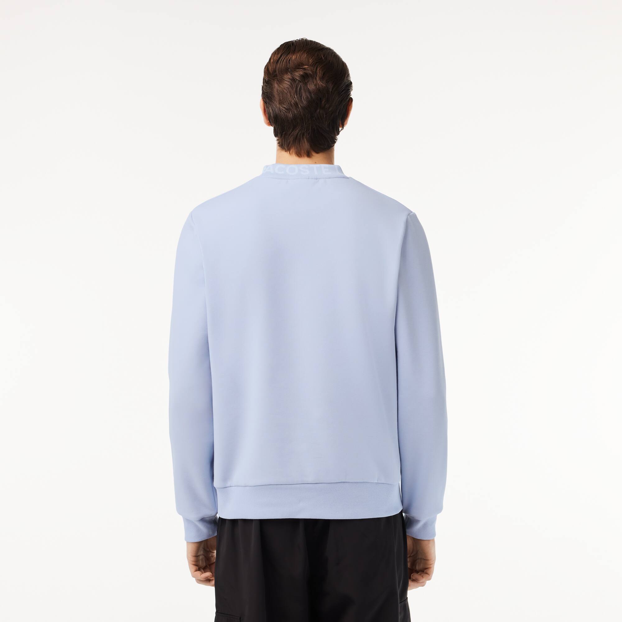 Double-Face-Sweatshirt mit Logo-Jacquard-Kragen Sweatshirts - Blau - Lacoste - Herren