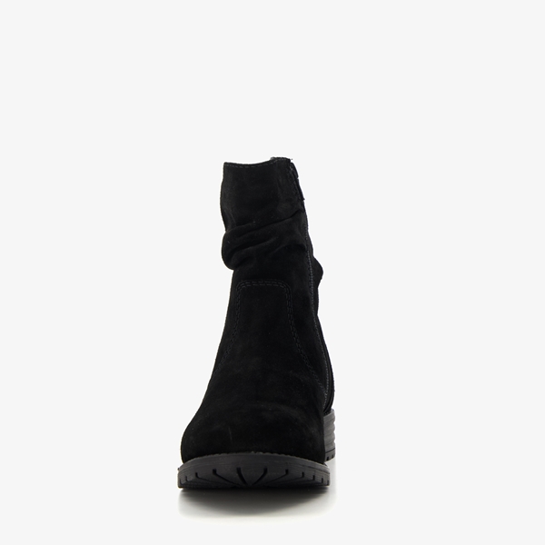 Hush Puppies suède dames enkellaarsjes zwart