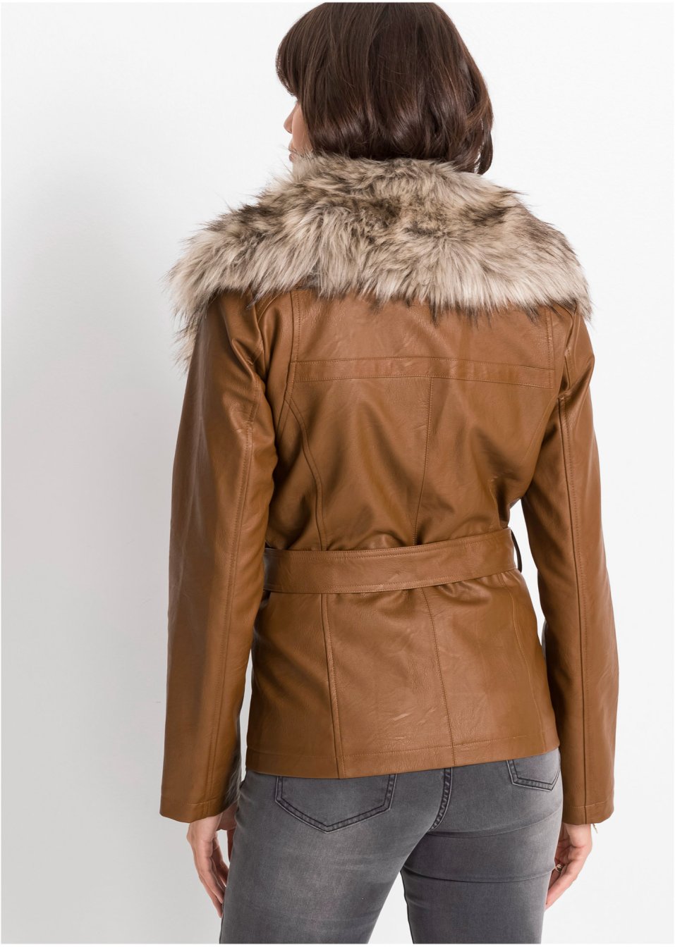 Veste avec col en synthétique
