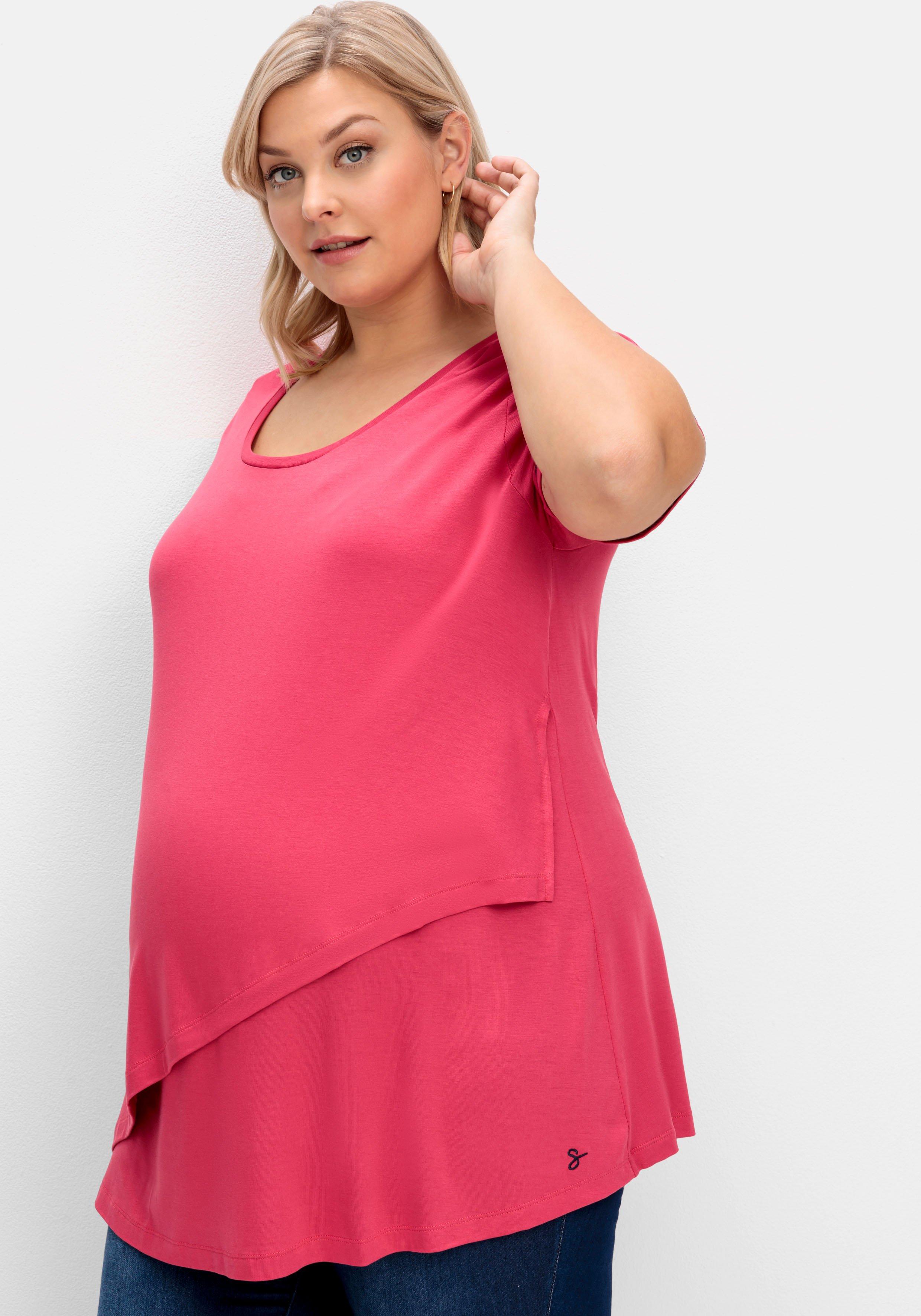 Stillshirt in Layer-Optik, mit Kontrastdetails