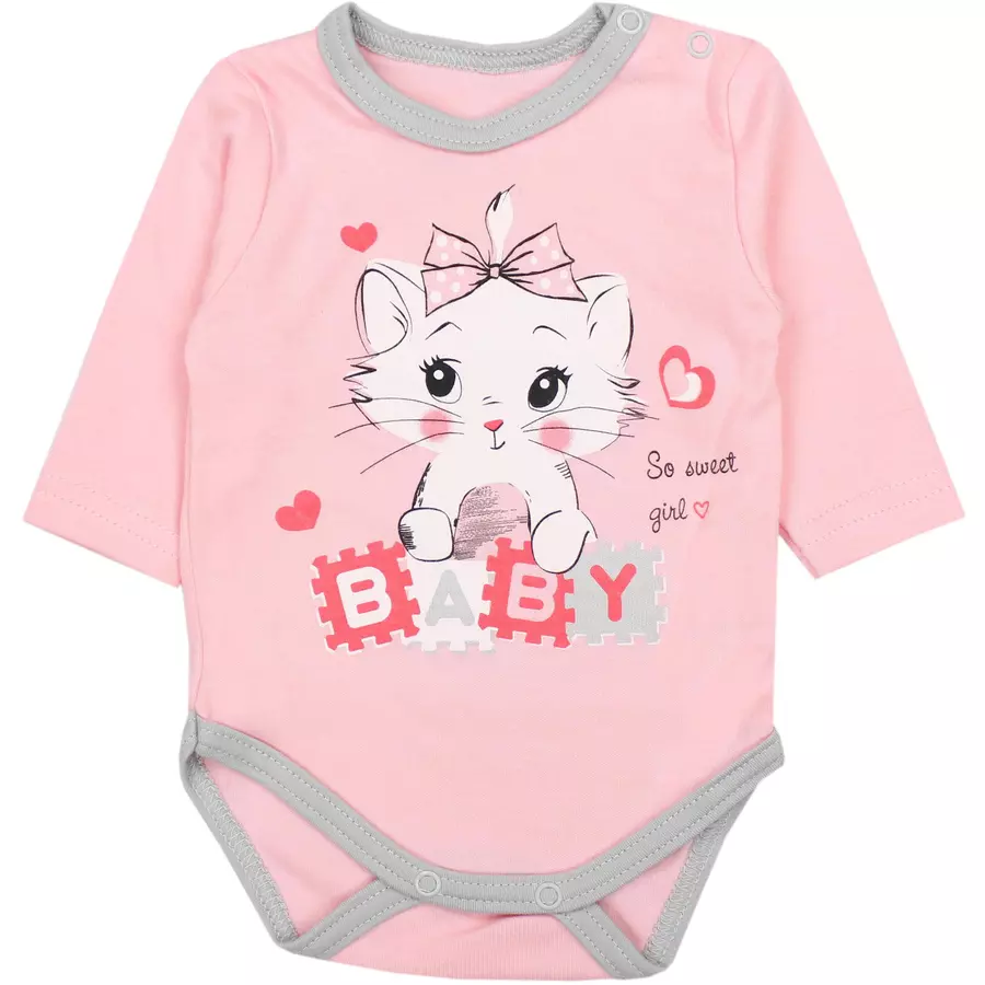 TupTam Baby Bekleidungsset Langarmbody Hose Mütze3 teilig apricot