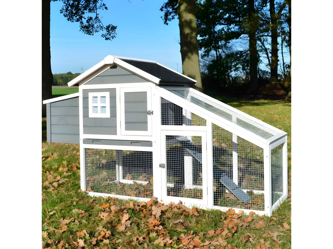 Poulailler Exterieur en bois avec toit pliant 175x66x101 cm Modele- Dottie 151 Taille L