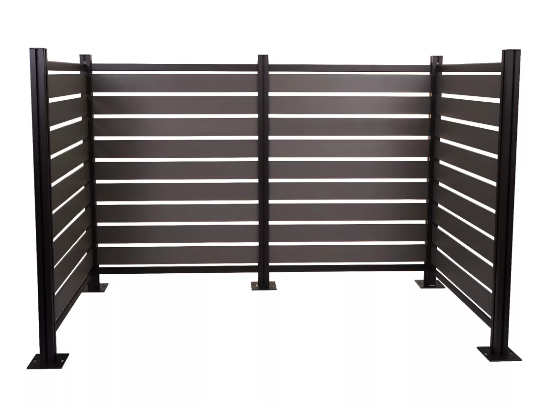 Clôture pour poubelles en aluminium MCW-K57, gris