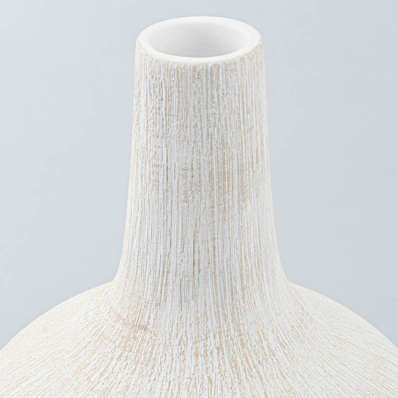 Vase 'Toupie' beige et blanc