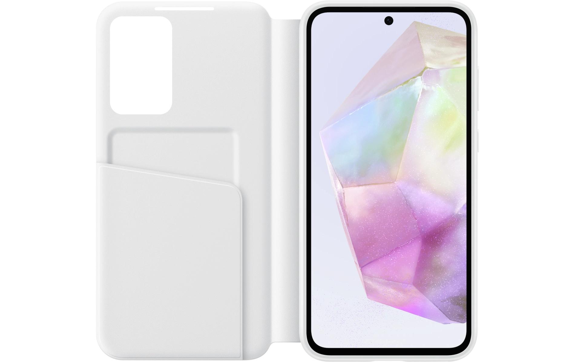 Book Cover Smart View Galaxy A35 5G WeissSchutzhülle mit Sichtfenster für das Samsung Galaxy A35 5G