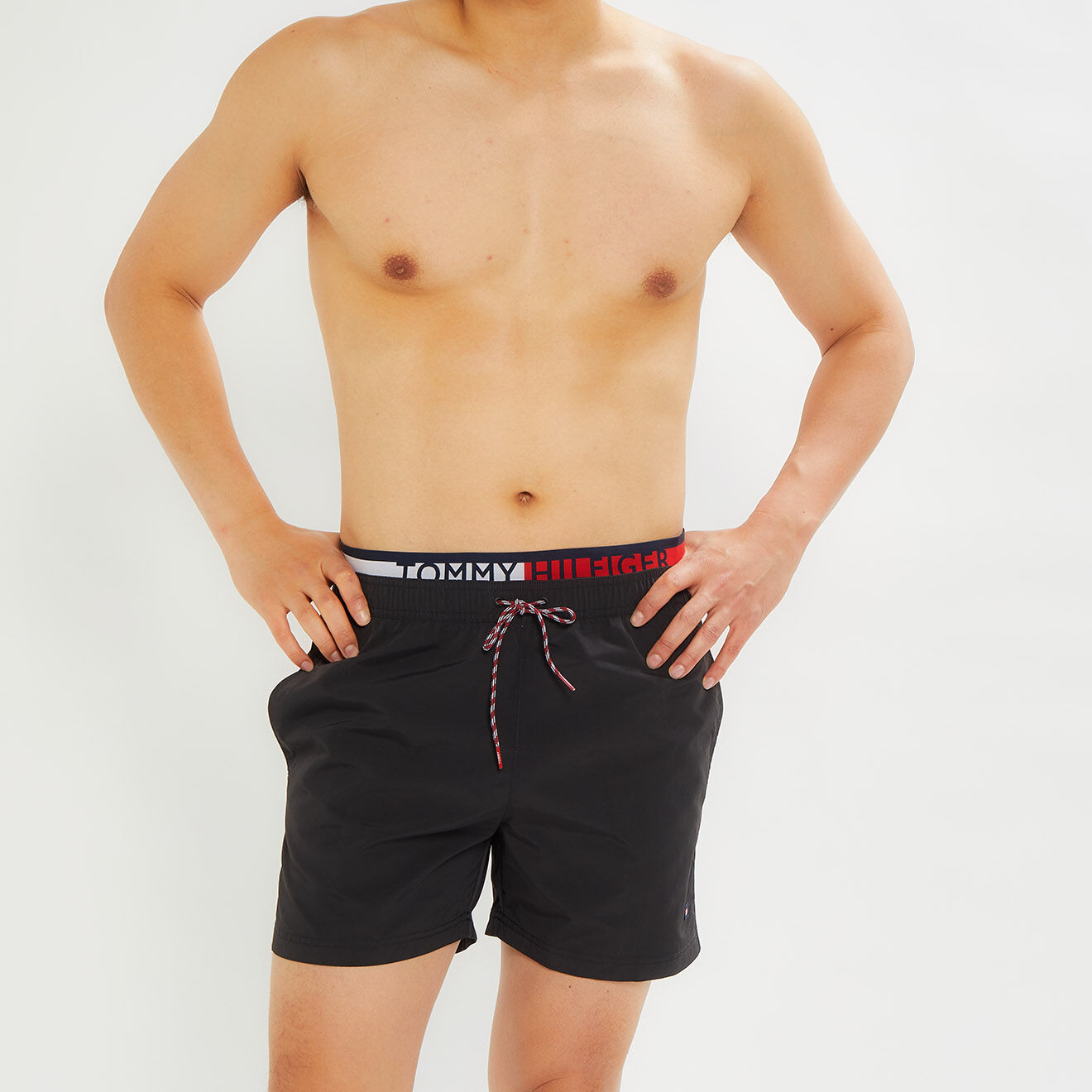 Tommy Hilfiger Short de bain bande élastique noir