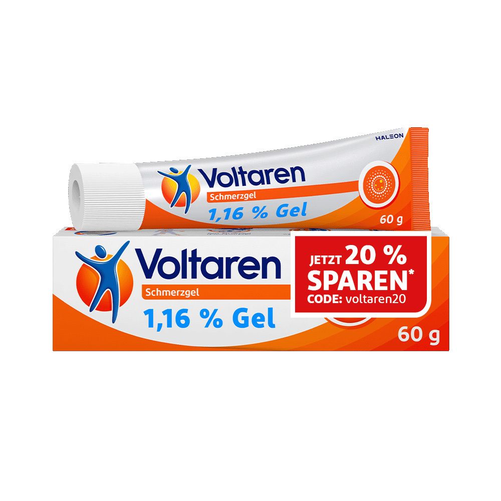 Voltaren Schmerzgel 11,6 mg/g Voltaren Gel - Jetzt 20% Rabatt mit dem Code voltaren20 sparen