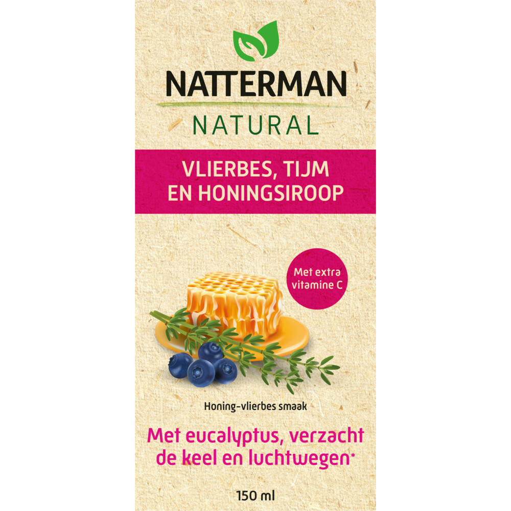 Natterman Vlierbes, Tijm en Honingsiroop Natural150 ml