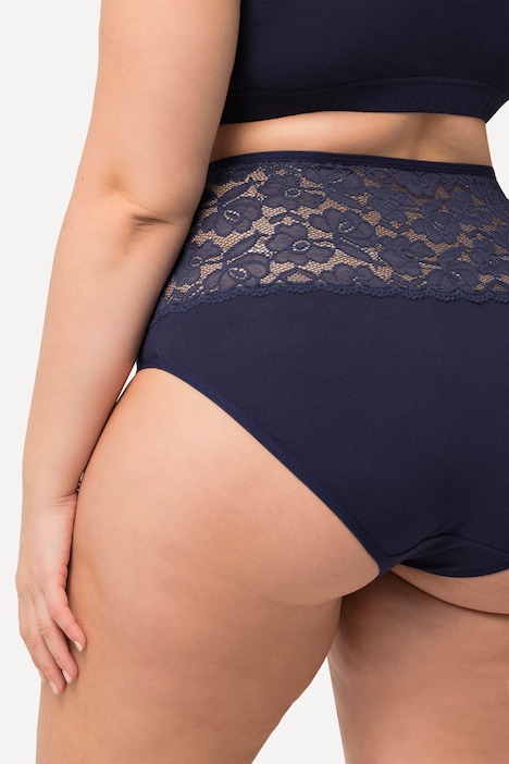 Maxislips, 2er-Pack, High Waist, Spitzenbund