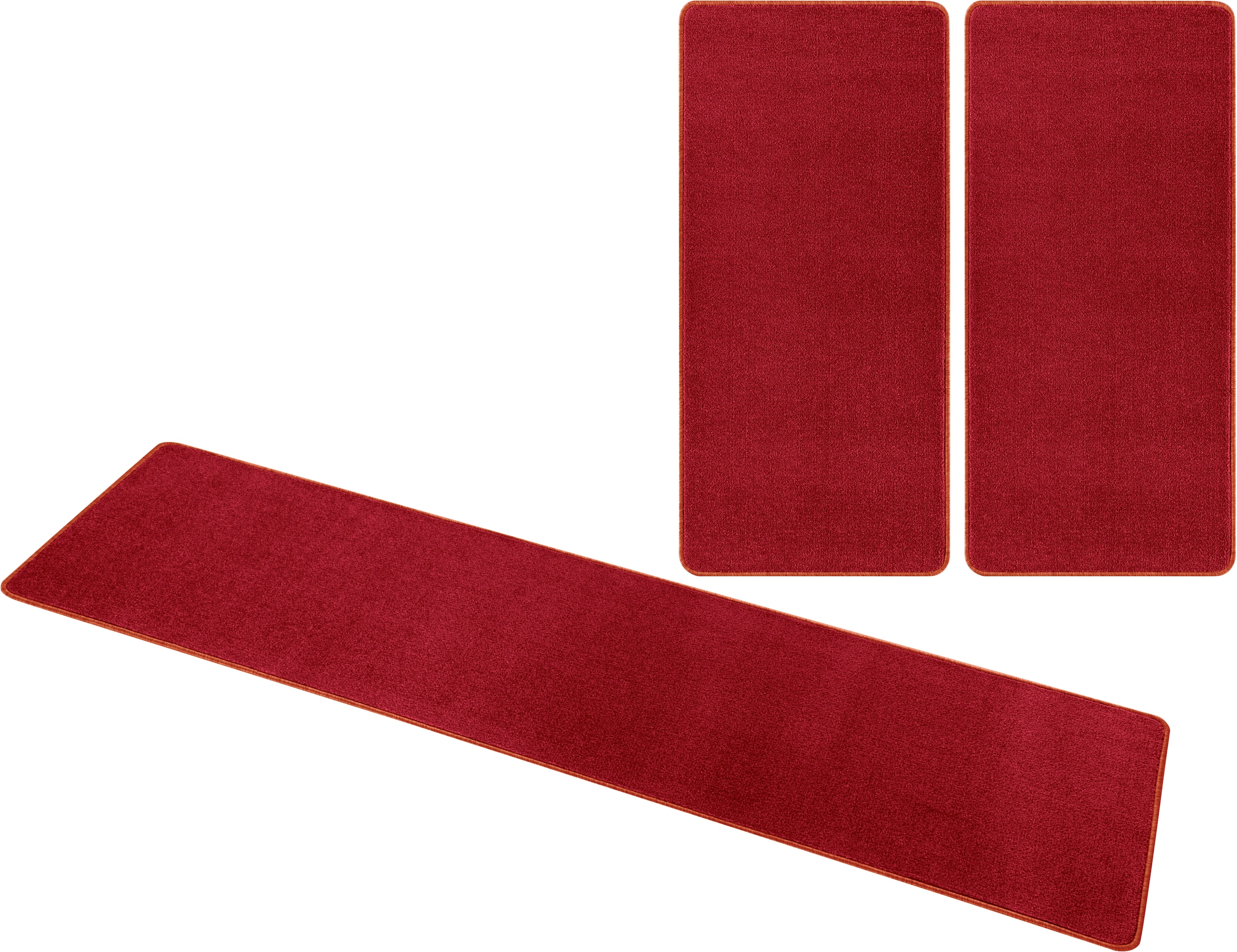 HANSE Home Bettumrandung »Shashi« Höhe 8 mm 3 Stk. tlg. Kurzflor, Unifarben, Teppich, Bettläufer, Bettvorleger, Teppichläufer