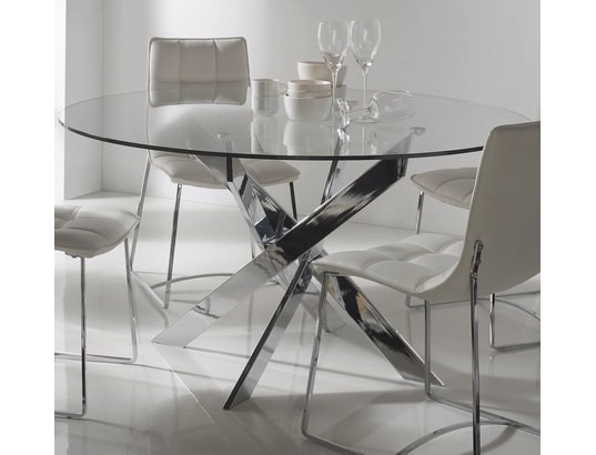 CONCEPT1 - Table Ruth 140 x 140 x 76 cm pied chromé
