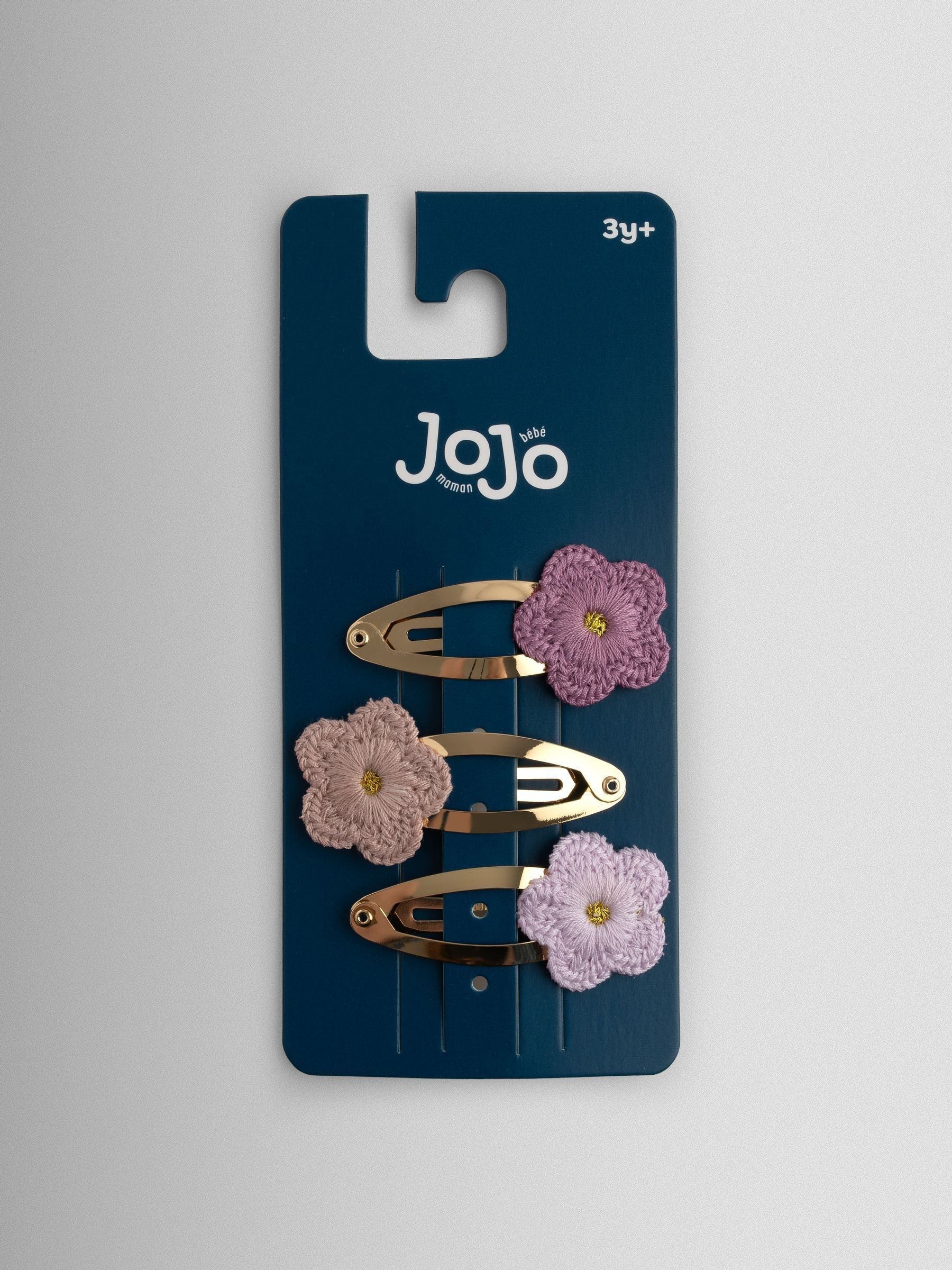 Rood - JoJo Maman Bébé 3-Pack Velvet and Glitter Star Clips