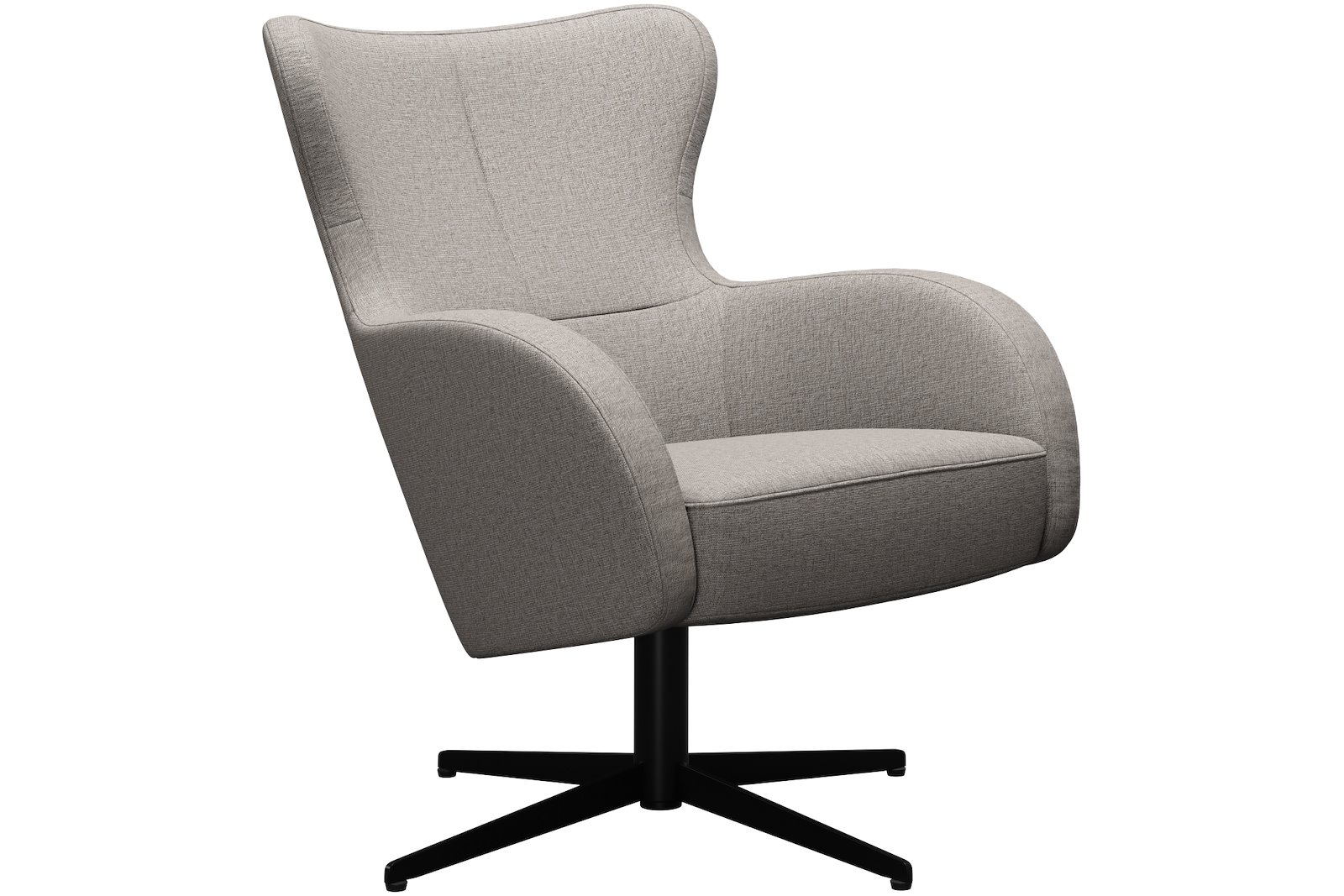 Bella Lounge stol Soft. Tekstil Cabana Sand med sortlakkert S04 sokkel
