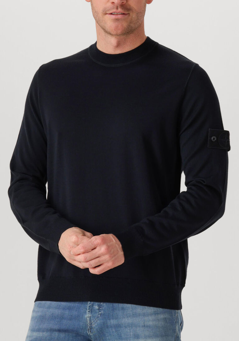 donkerblauwe stone island trui crew neck