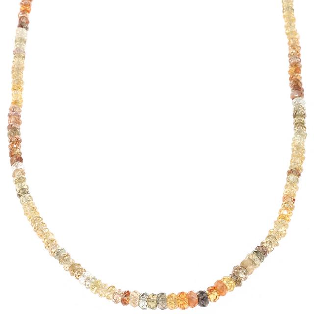 Zirkon-Collier, multi-golden, ca. 65 ct., Silber 925