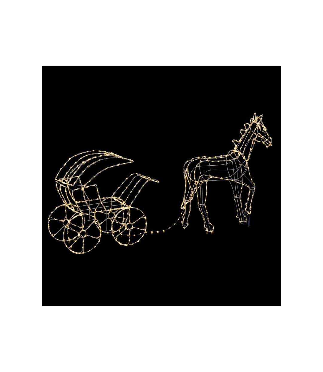 Décoration Lumineuse Led Calèche 202cm Blanc