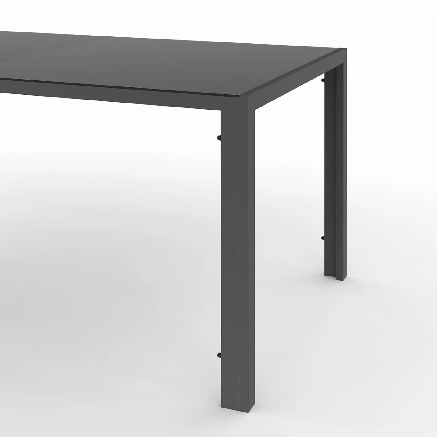 Salon de jardin MADRID table 190 CM et 8 chaises empilables gris anthracite