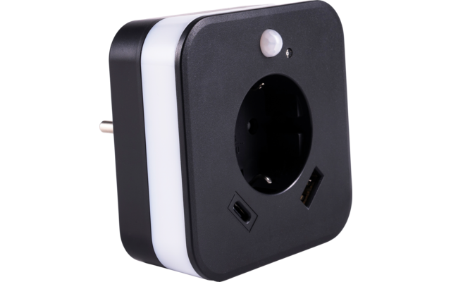 InnTec LED Nachtlicht SLED02C mit Bewegungssensor / Steckdose / USB-A / USB-C