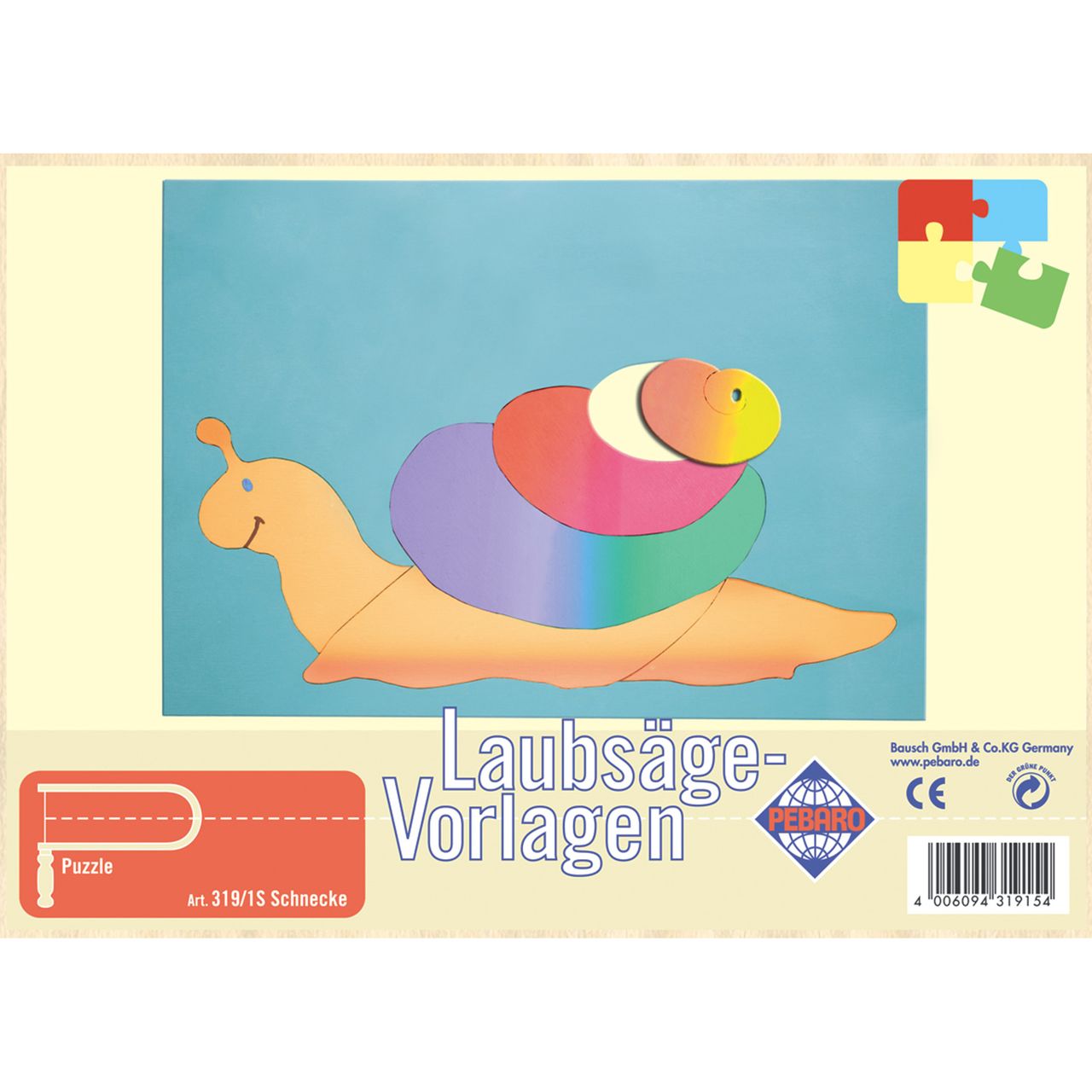 PEBARO Laubsägevorlage Schnecke, Puzzle