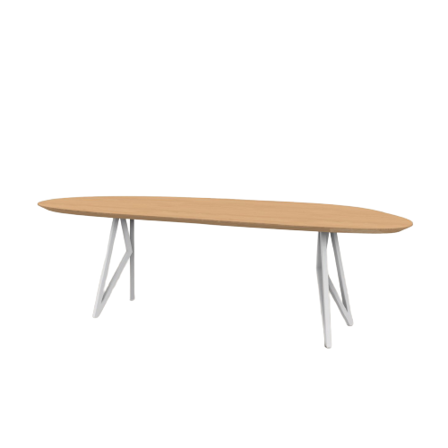 Studio HENK tafel Butterfly Blob - wit frame, hardwax light 3041 280 x 100 | HWO NL 3041 | Verjongde Rand | Frame Wit