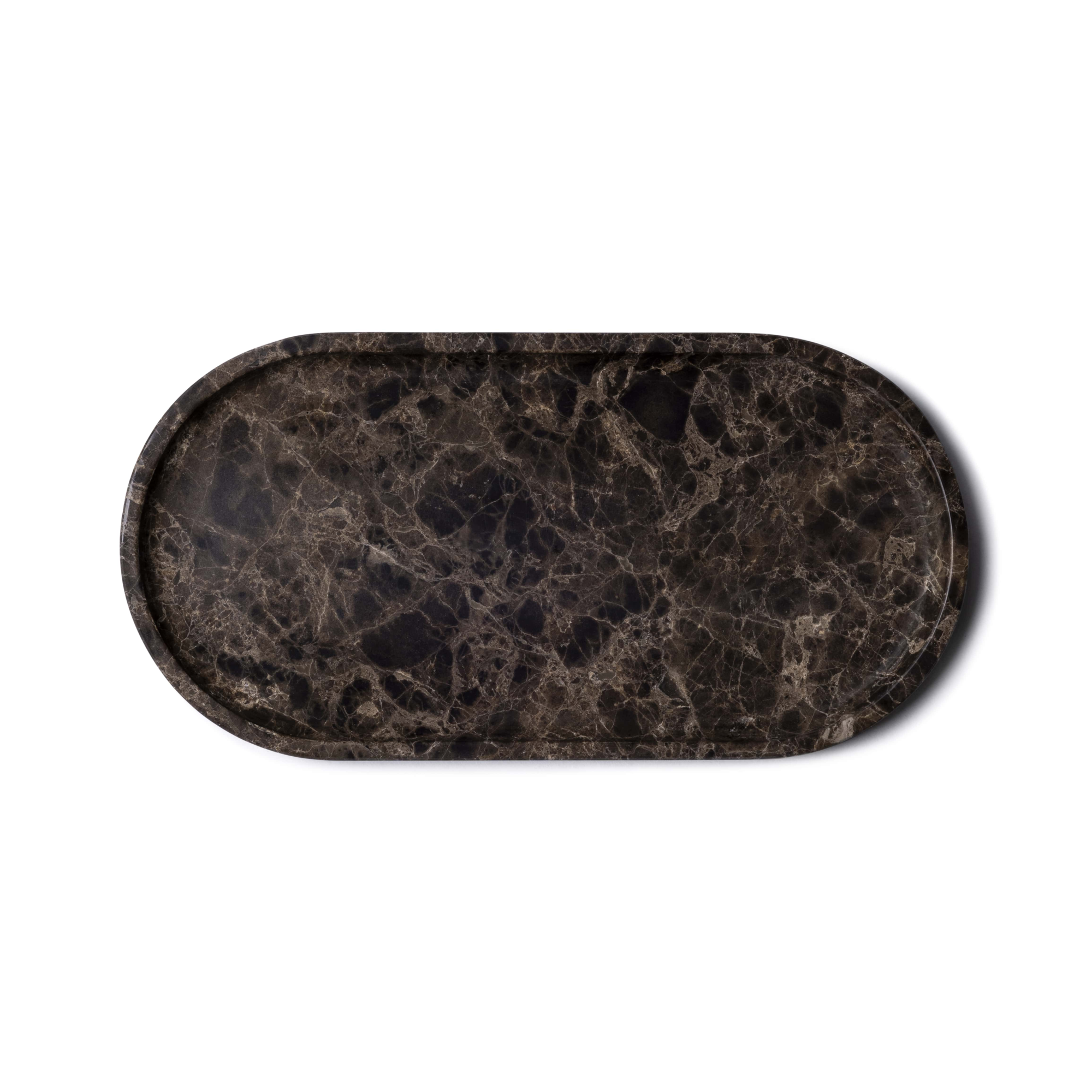 Dienblad bruin ovaal matte 30x15cm