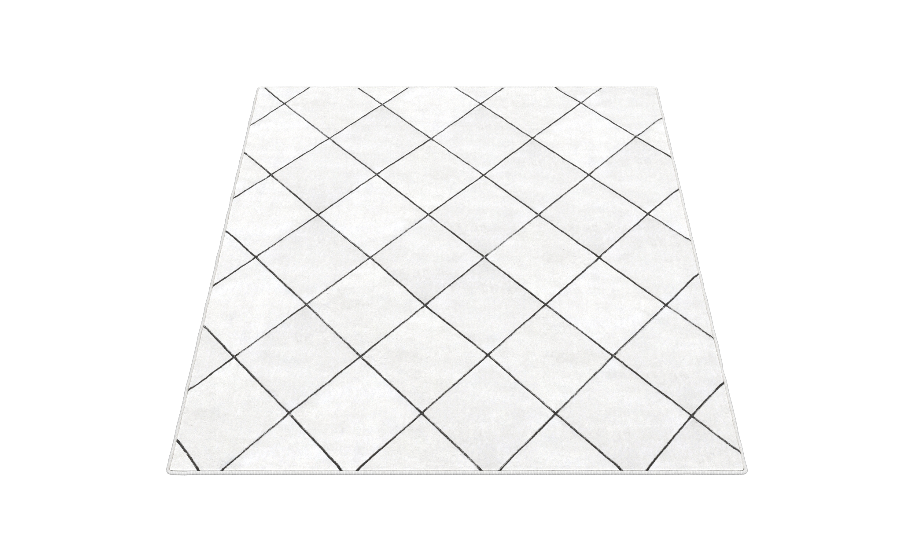 Hochflor Teppich EVE 160 x 220 cm beige/schwarz