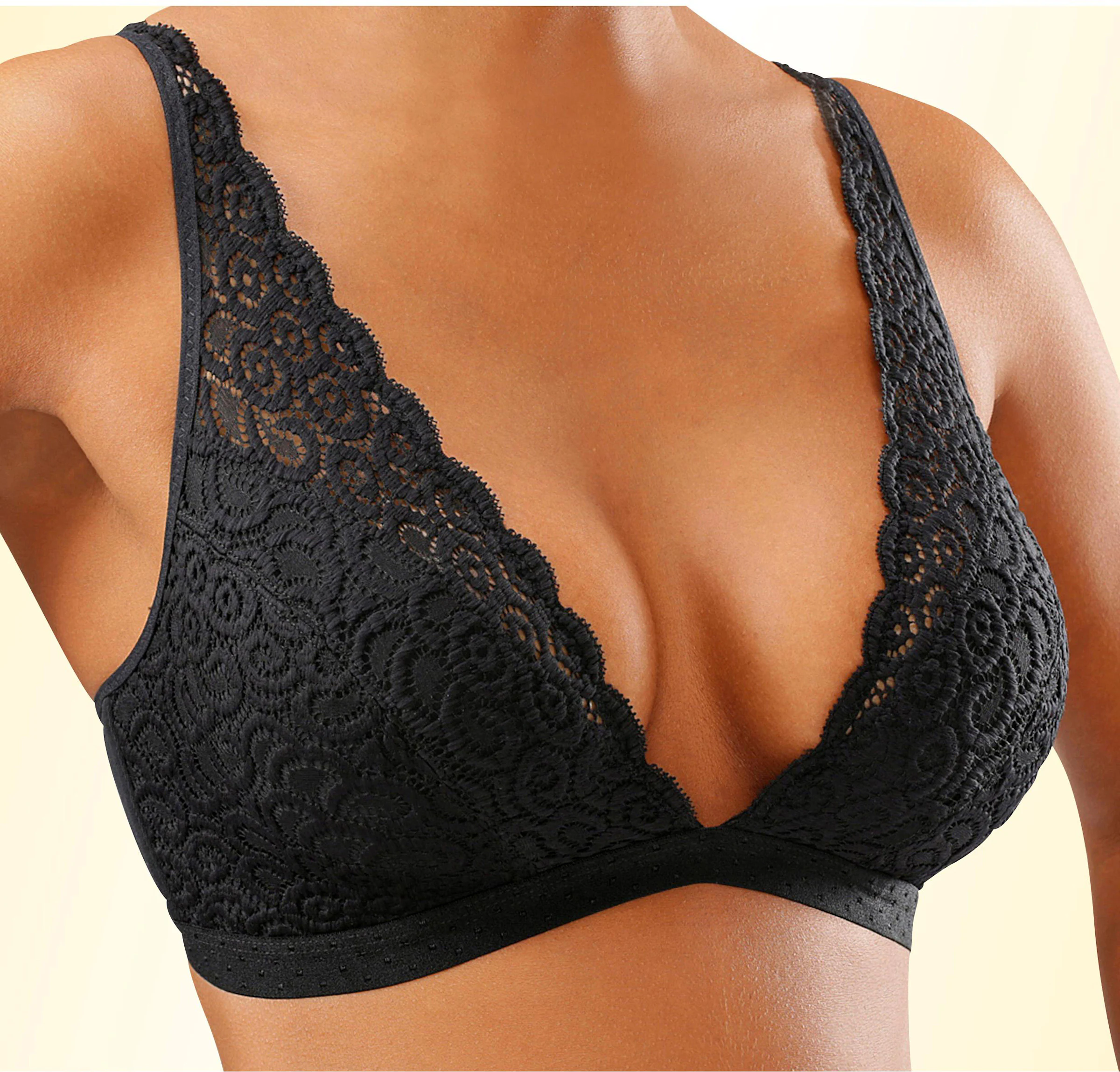 petite fleur Bralette-BH in puder+schwarz