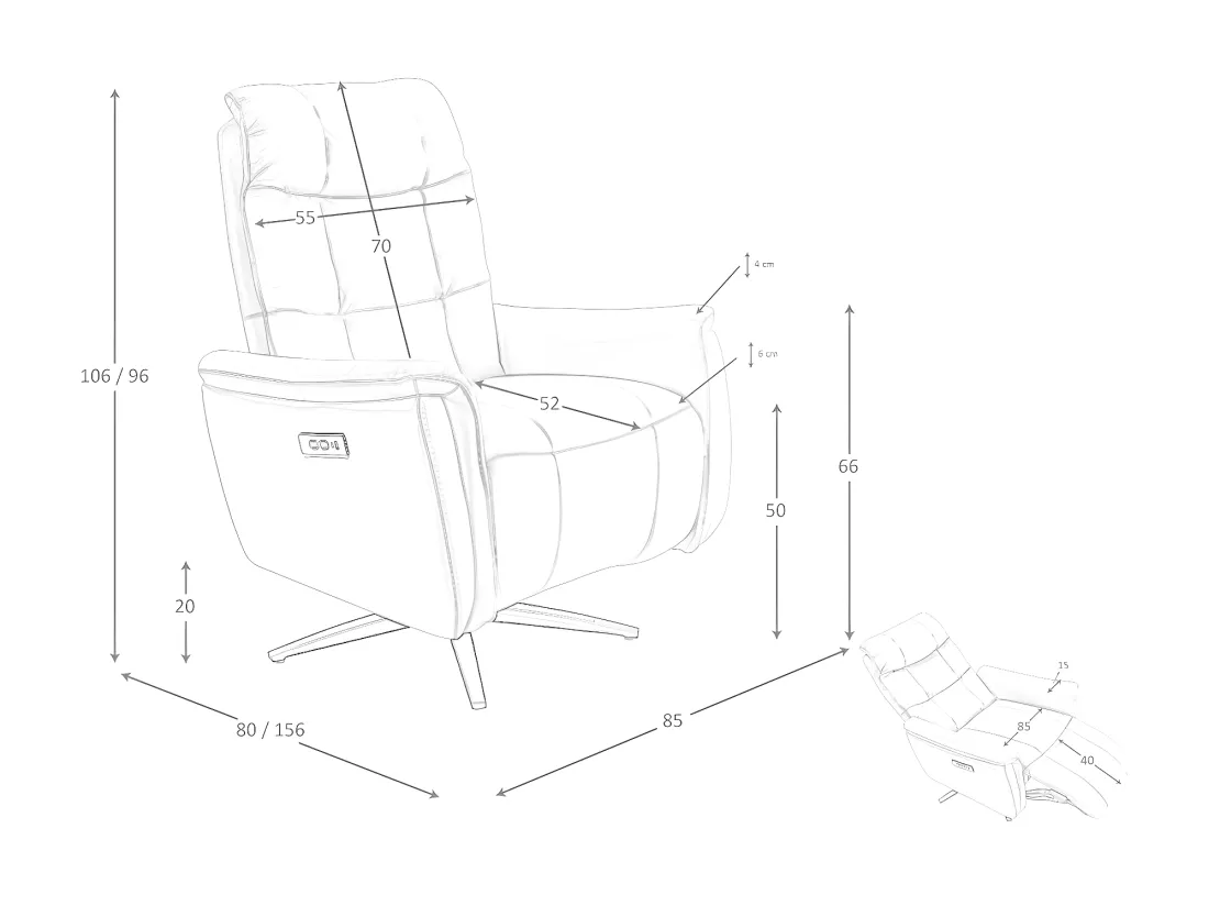 Fauteuil pivotant en cuir marron 5117 ANGEL CERDA
