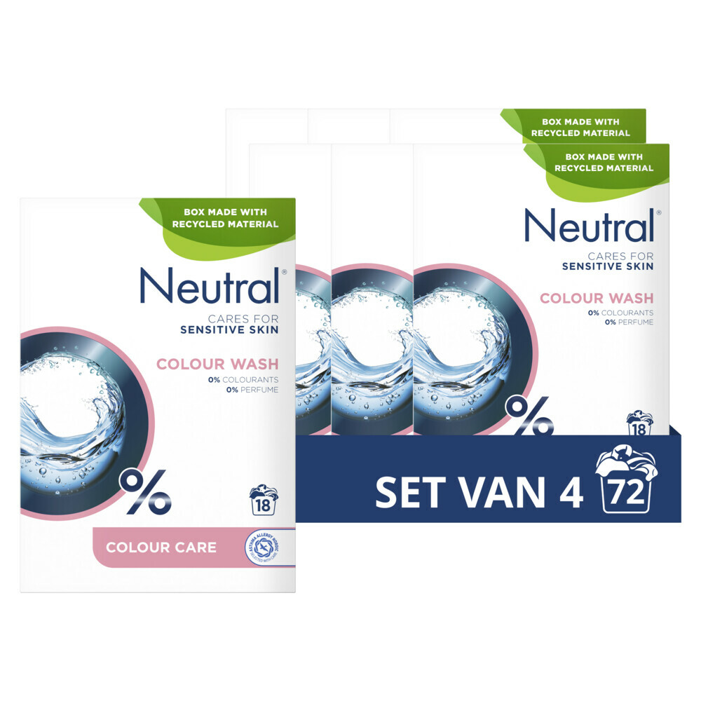 4x Neutral Waspoeder Kleur 18 Wasbeurten1,187 kg