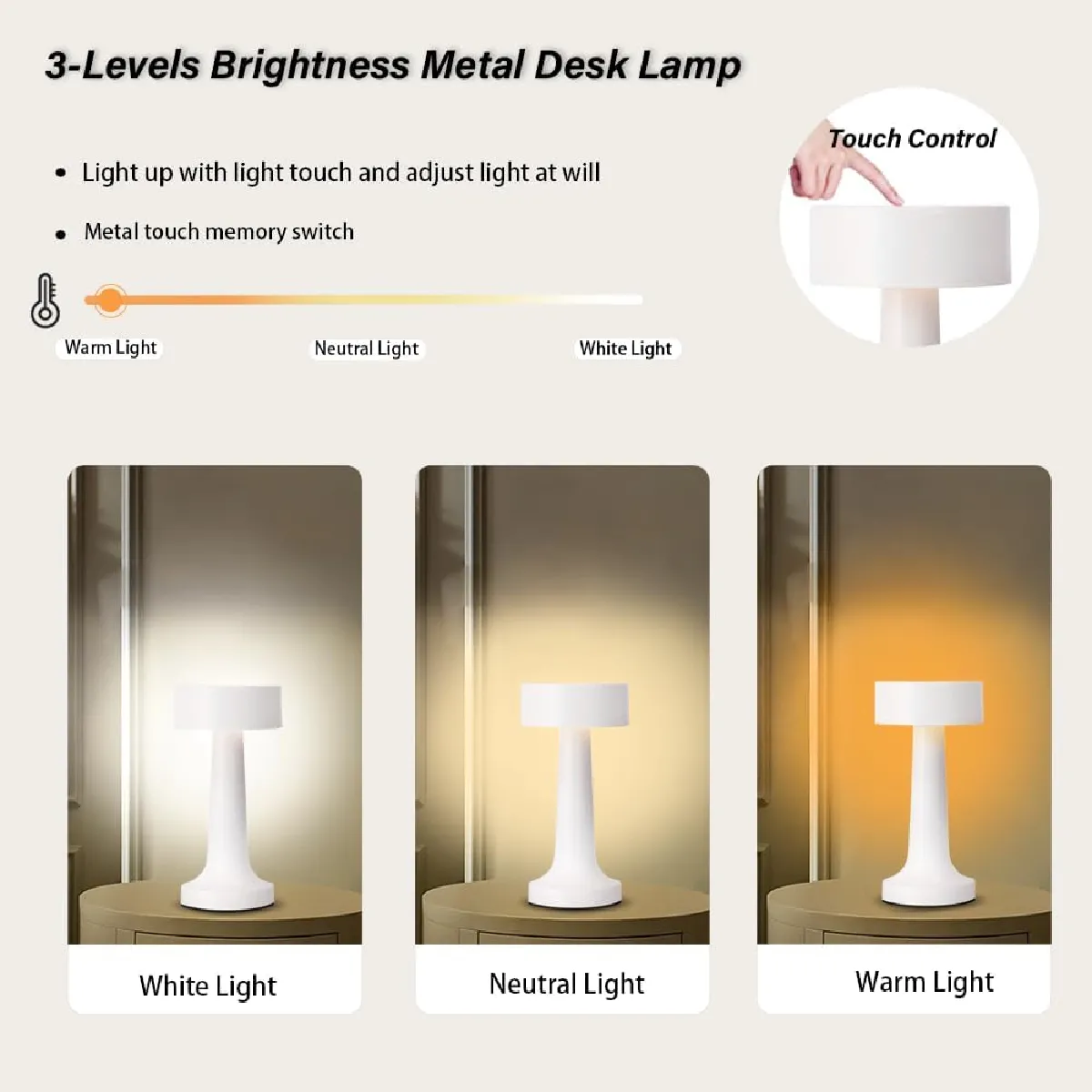 Lampe de Chevet Rechargeable LED