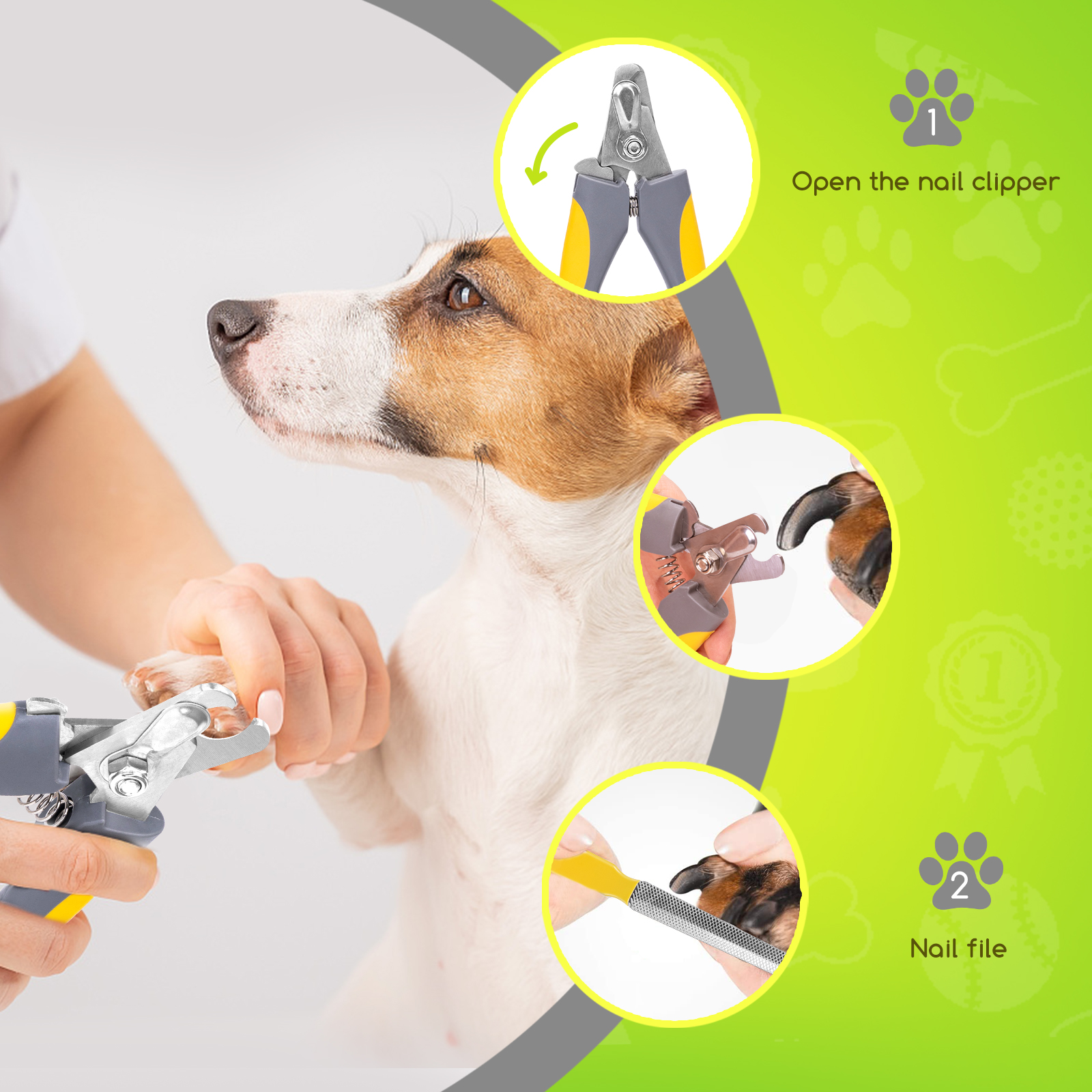 Cortador de unhas Nobleza para cães e gatos com protetor de segurança para evitar cortes excessivos, cortador de unhas profissional em aço inoxidável para cães, gatos e coelhos.
