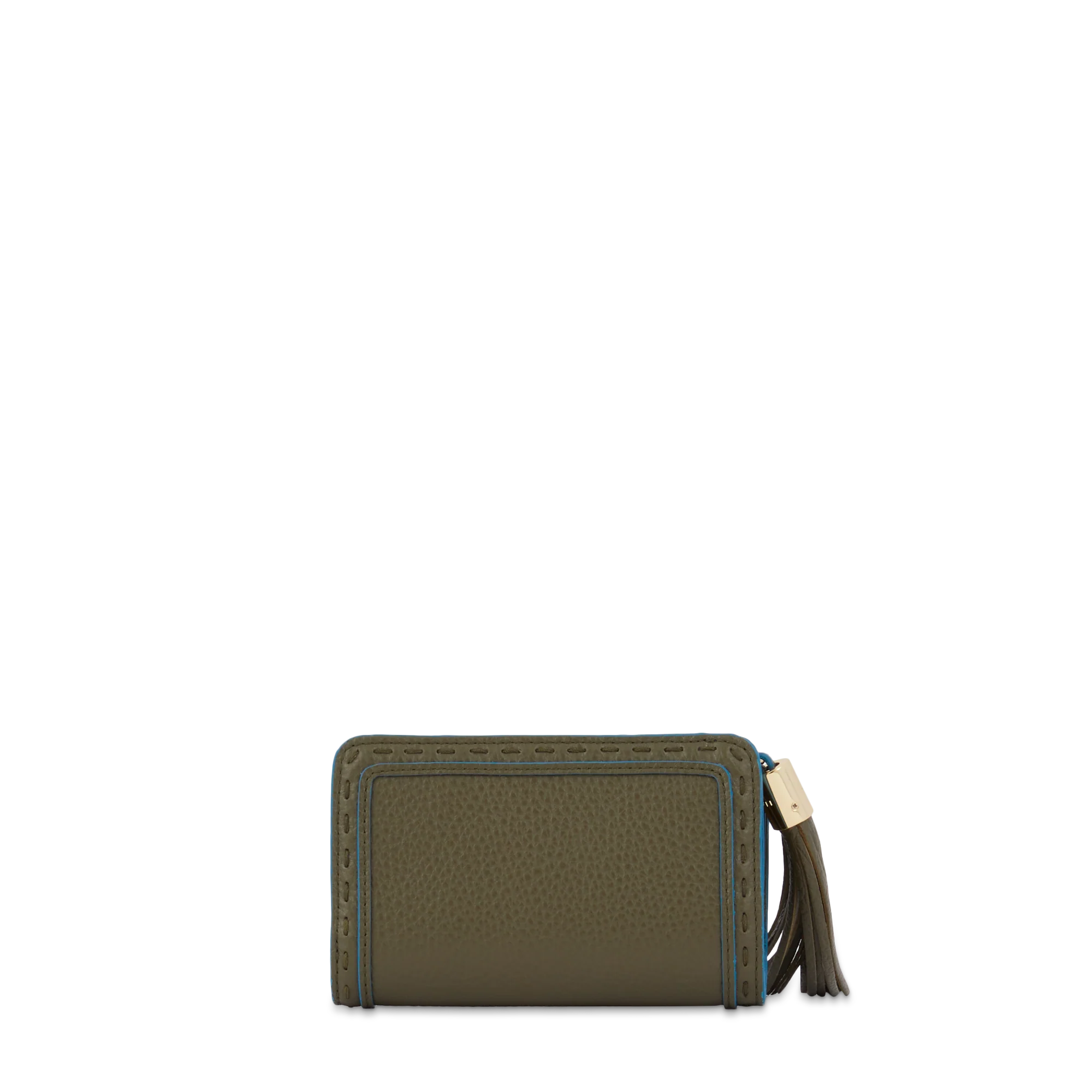 Portefeuille rectangulaire compact zippé Premier Flirt de Lancel-Kaki fonce