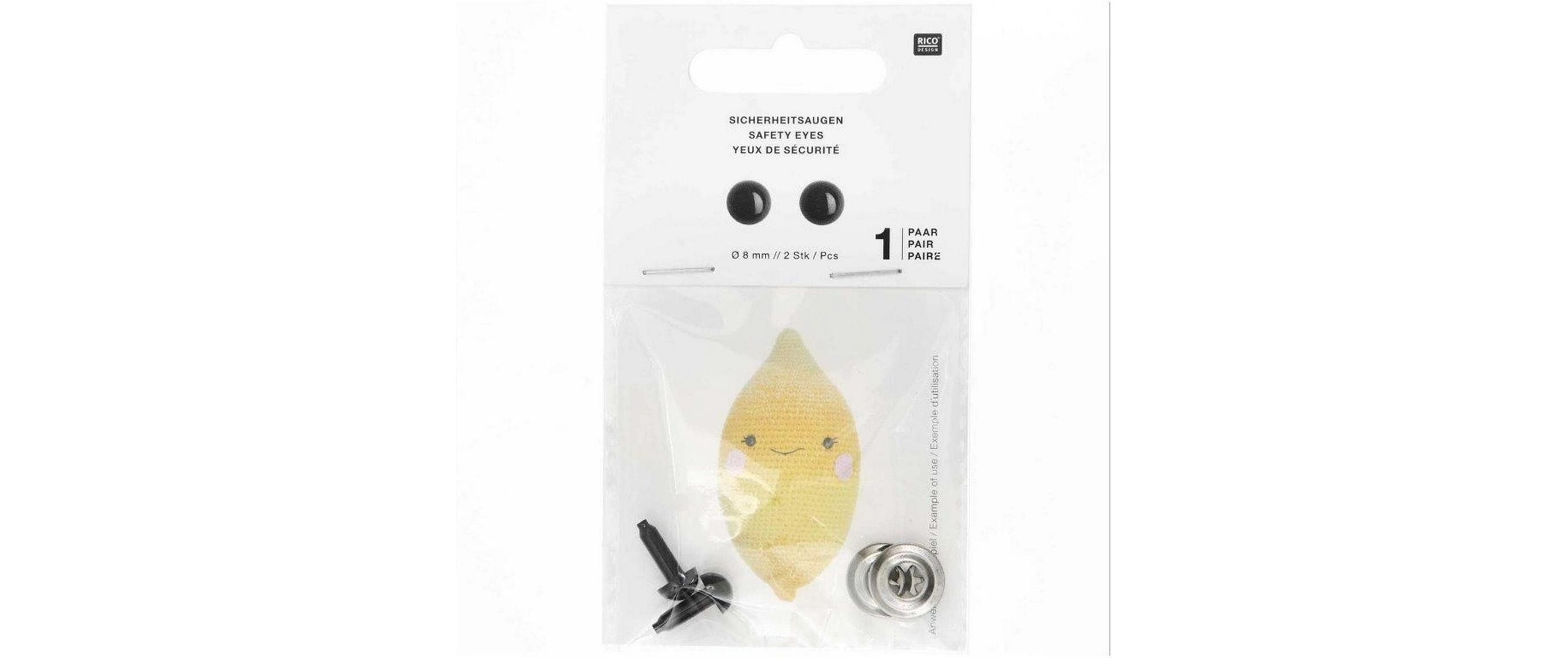 Sicherheitsaugen 8 mm 2 StückFür selbstgemachte Kuscheltiere, besonders niedlich und sicher