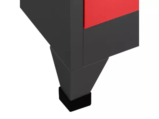 Armoire à casiers Anthracite et rouge 90x40x180 cm Acier