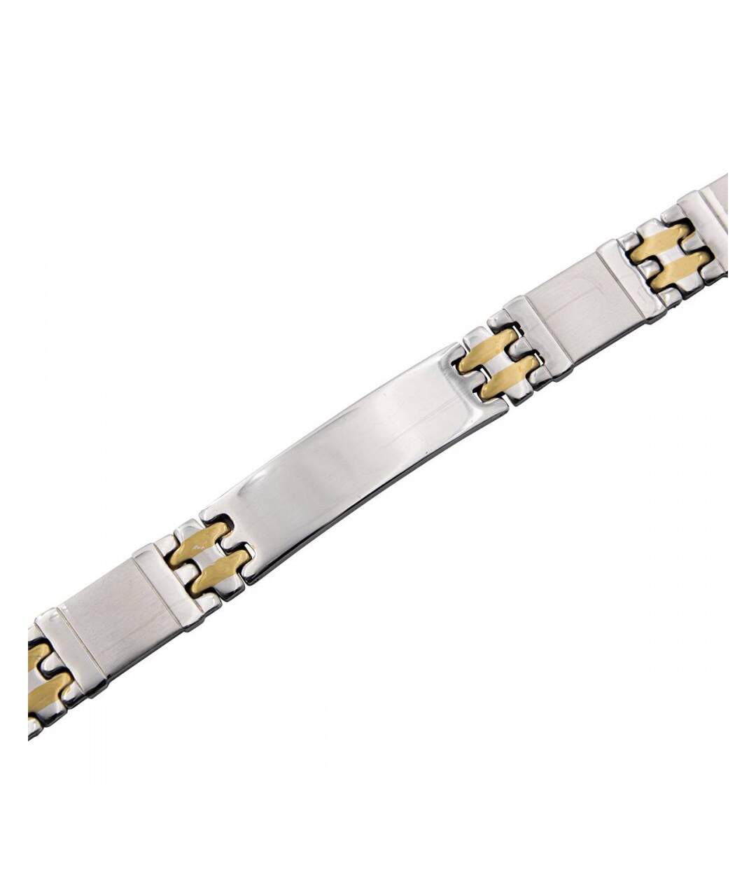 Gourmette Homme Acier Argent et Doré