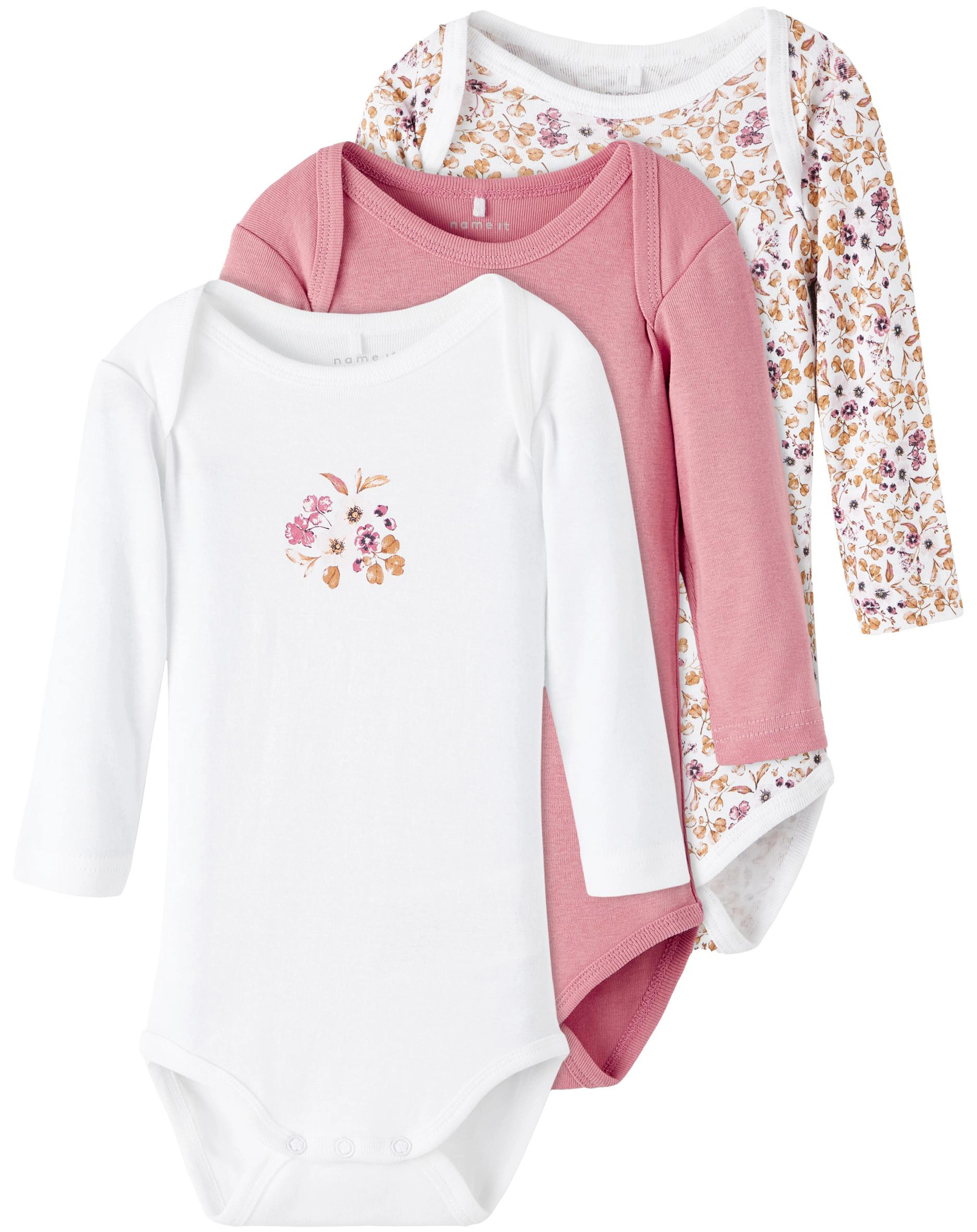 Langarmbody NBFBODY 3er Pack in rose wine