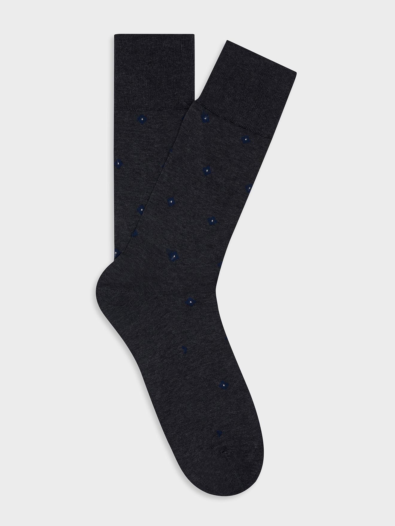 Chaussettes anthracite Barney à motif jacquard