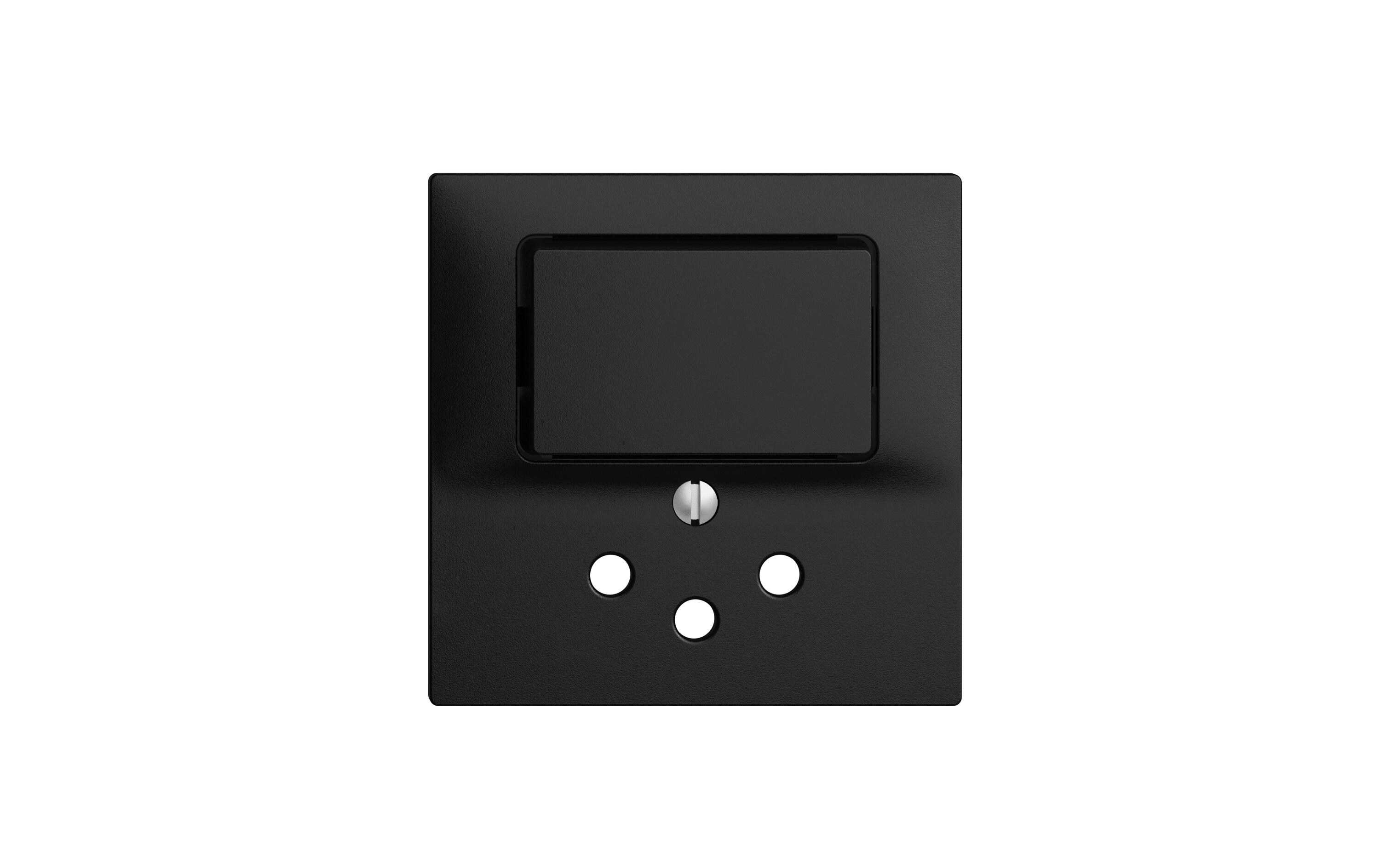 Abdeckset Kleinkombi T12 SchwarzFrontplatte für Kleinkombination Typ 12 mit Druckknopf