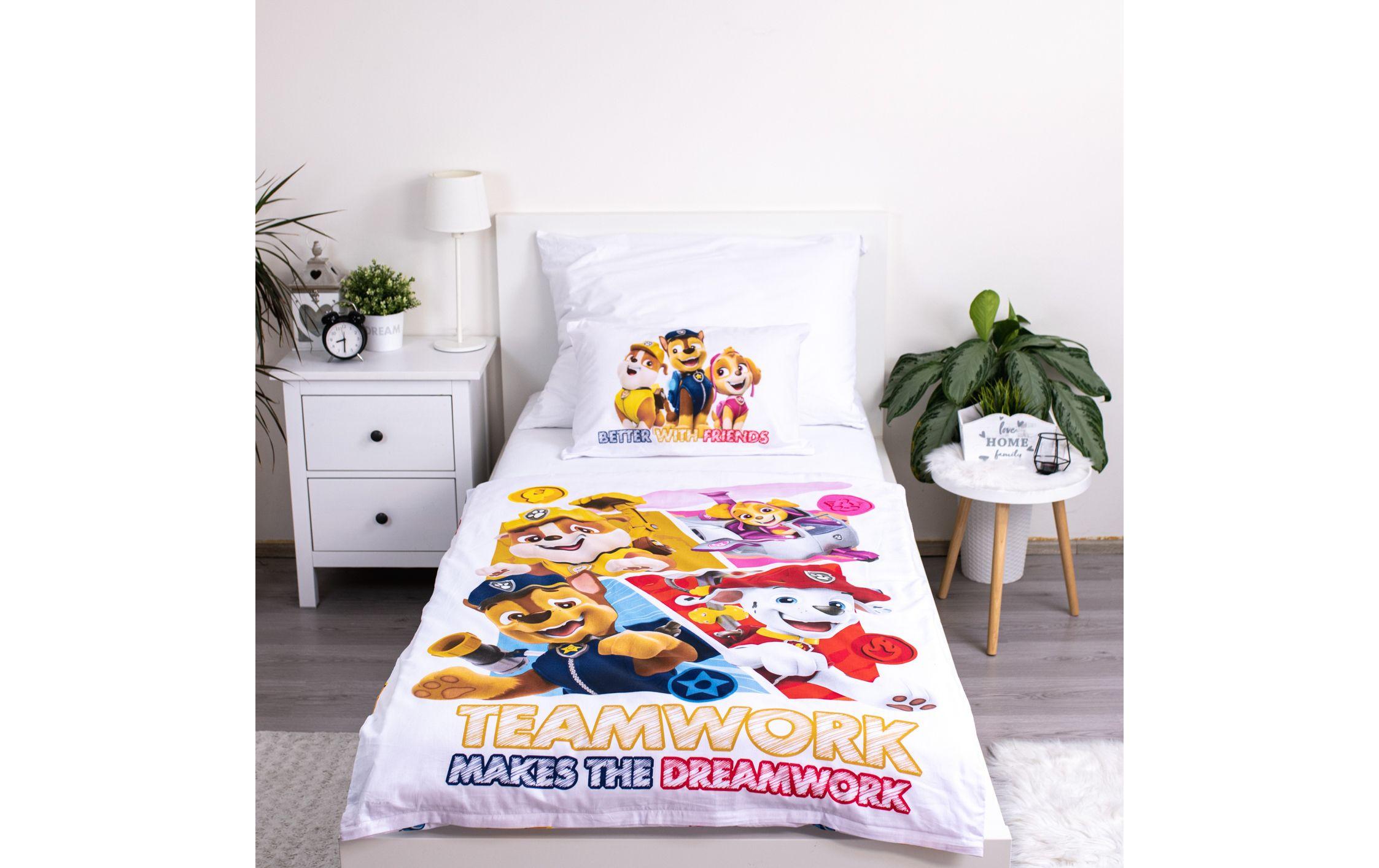 Kinderbettwäsche Paw Patrol PP498 100 x 135 cm + 40 x 60 cmBettwäscheset für ein kleineres Kinderbett