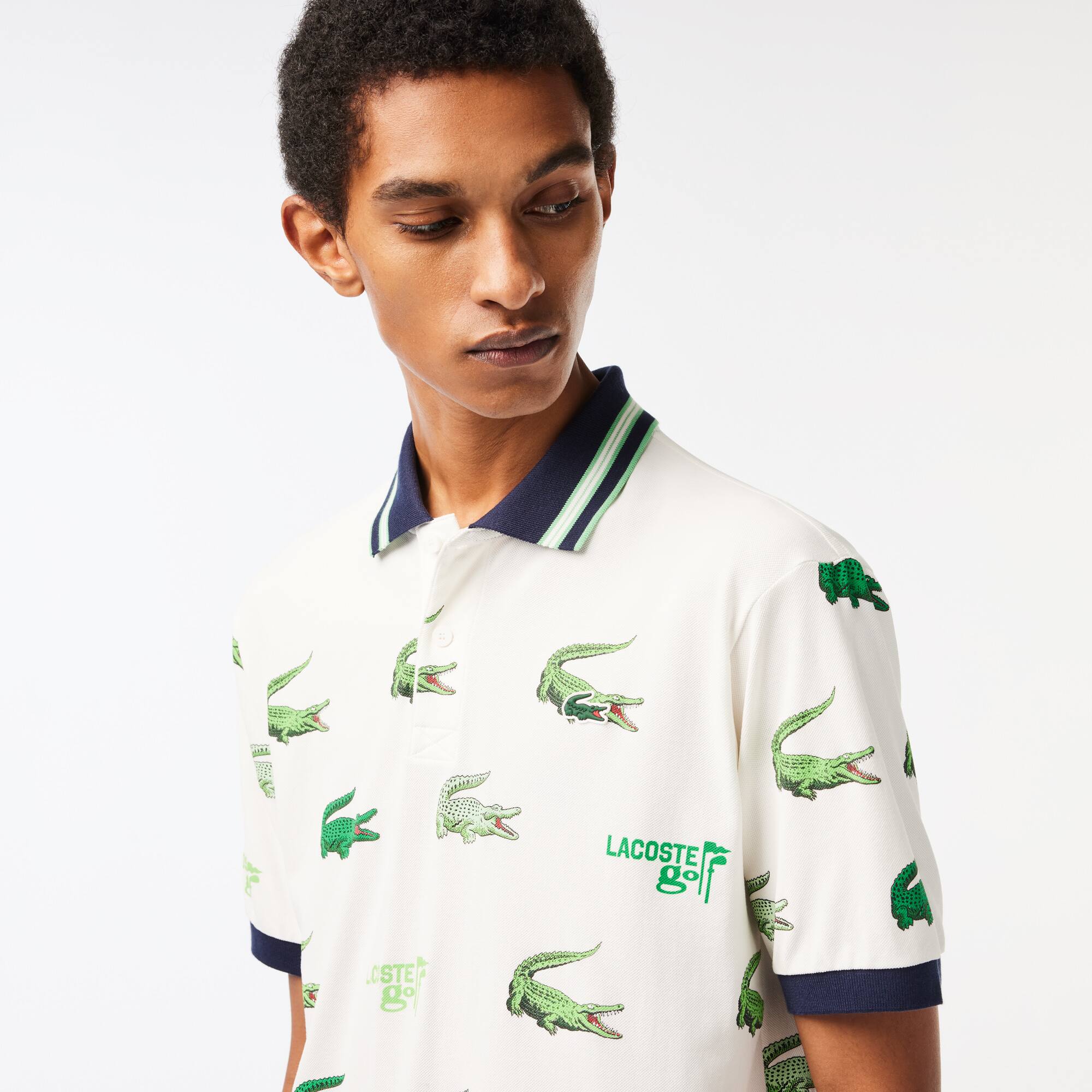 Herren LACOSTE GOLF Poloshirt mit Krokodilaufdruck Kurze Ärmel - Weiss - Lacoste - Herren